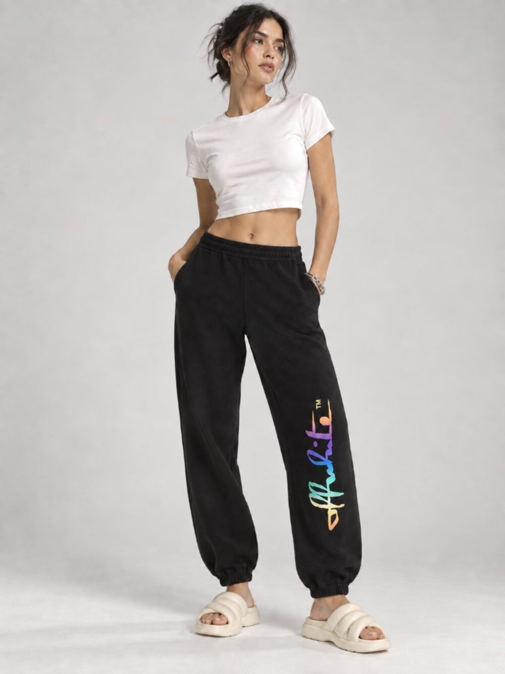 OFF WHITE Rainbow Logo Sweatpants